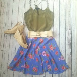 Eddie Bauer floral midi skirt